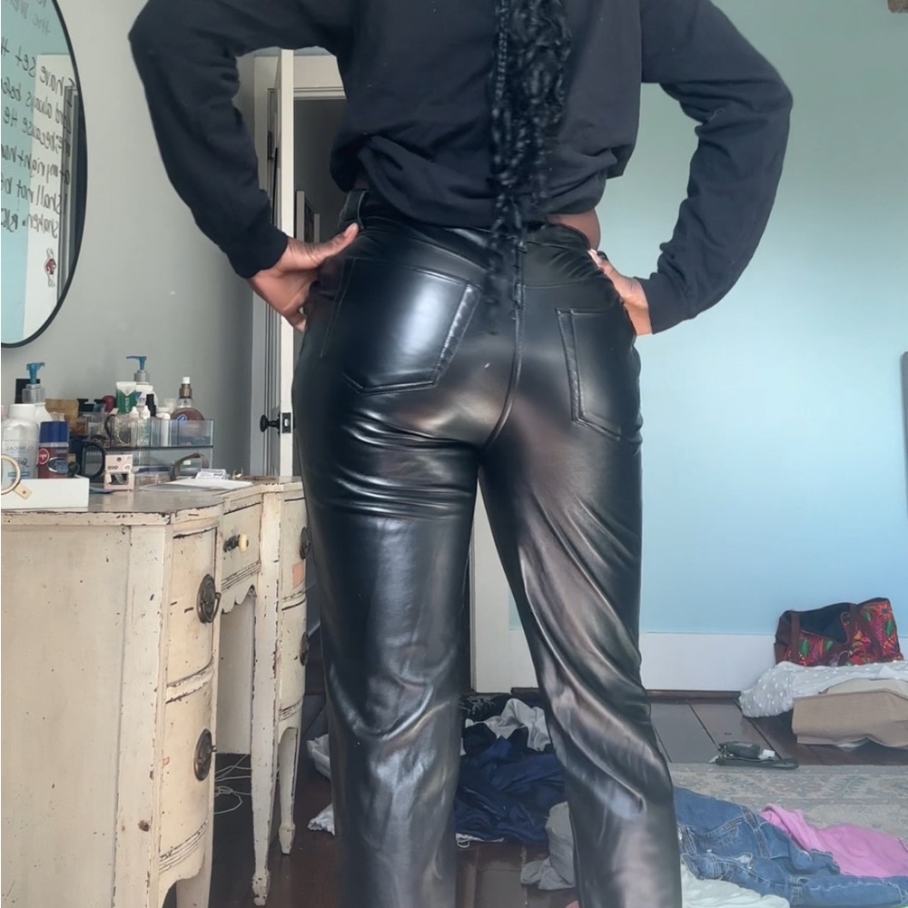 Black Faux Leather Pants